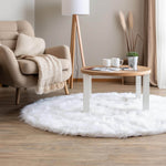 Ivory Serene Faux Fur Solid Fake Sheepskin Rug
