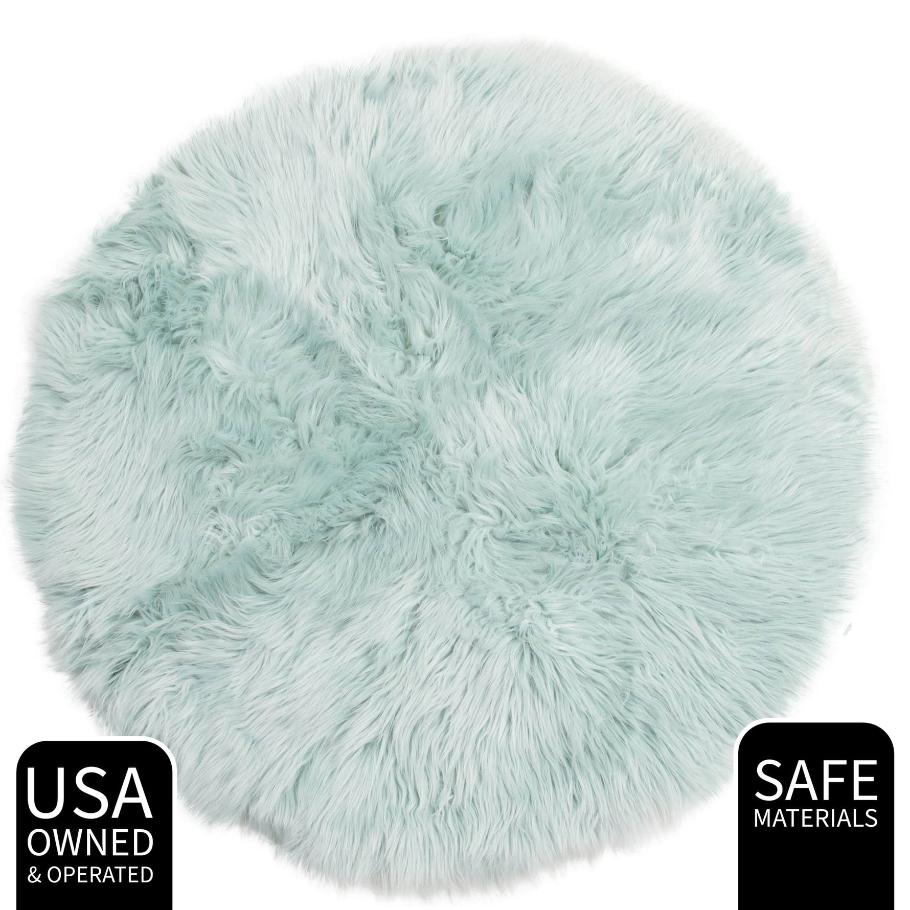 Teal Serene Faux Fur Solid Fake Sheepskin Rug