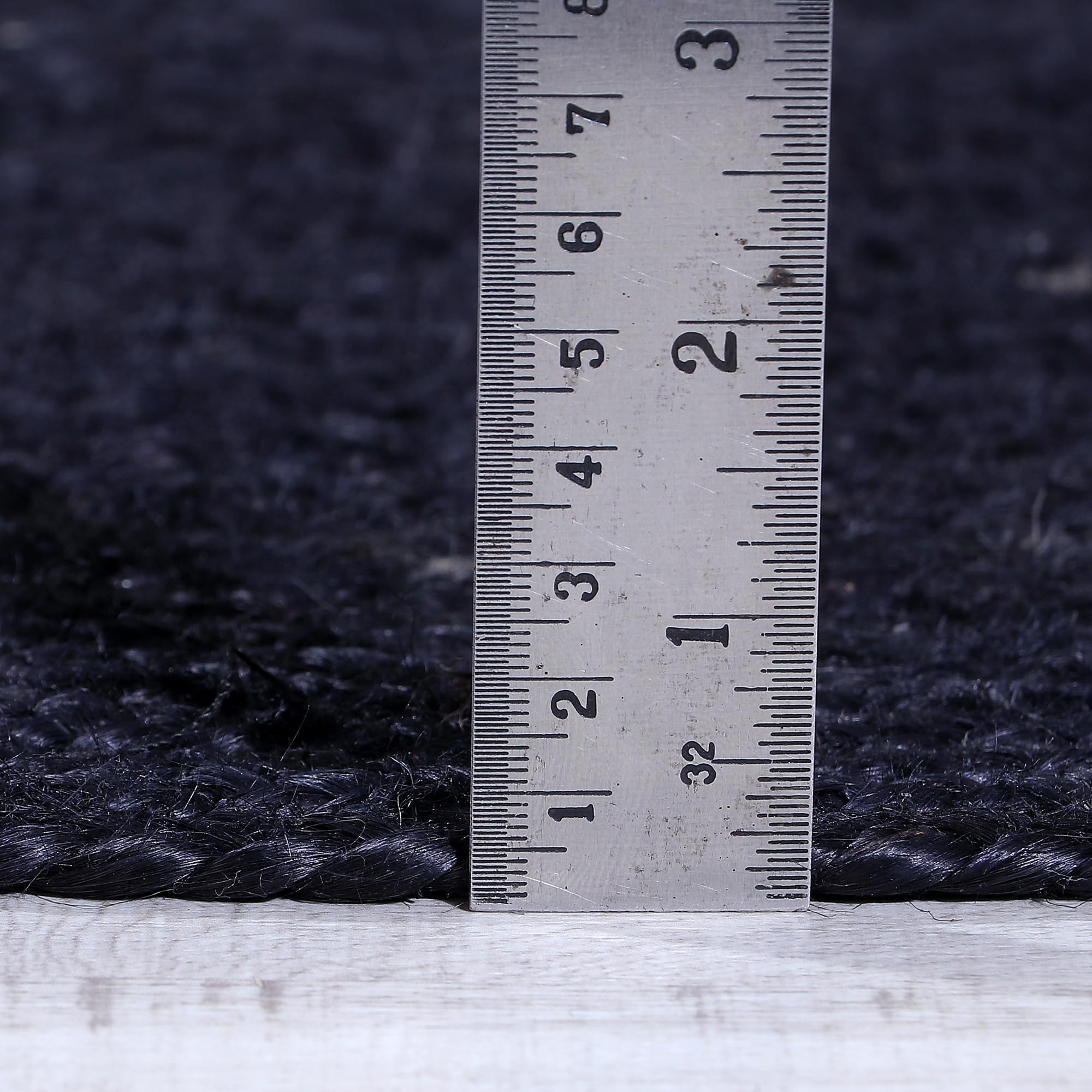 Black Jute Rug - Plant Based - Reversible Braided Eco-Friendly Rug