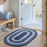 Teal, Black Indoor Outdoor Braided Rug for Patios, Porches and Kitchens - Bradford Collection