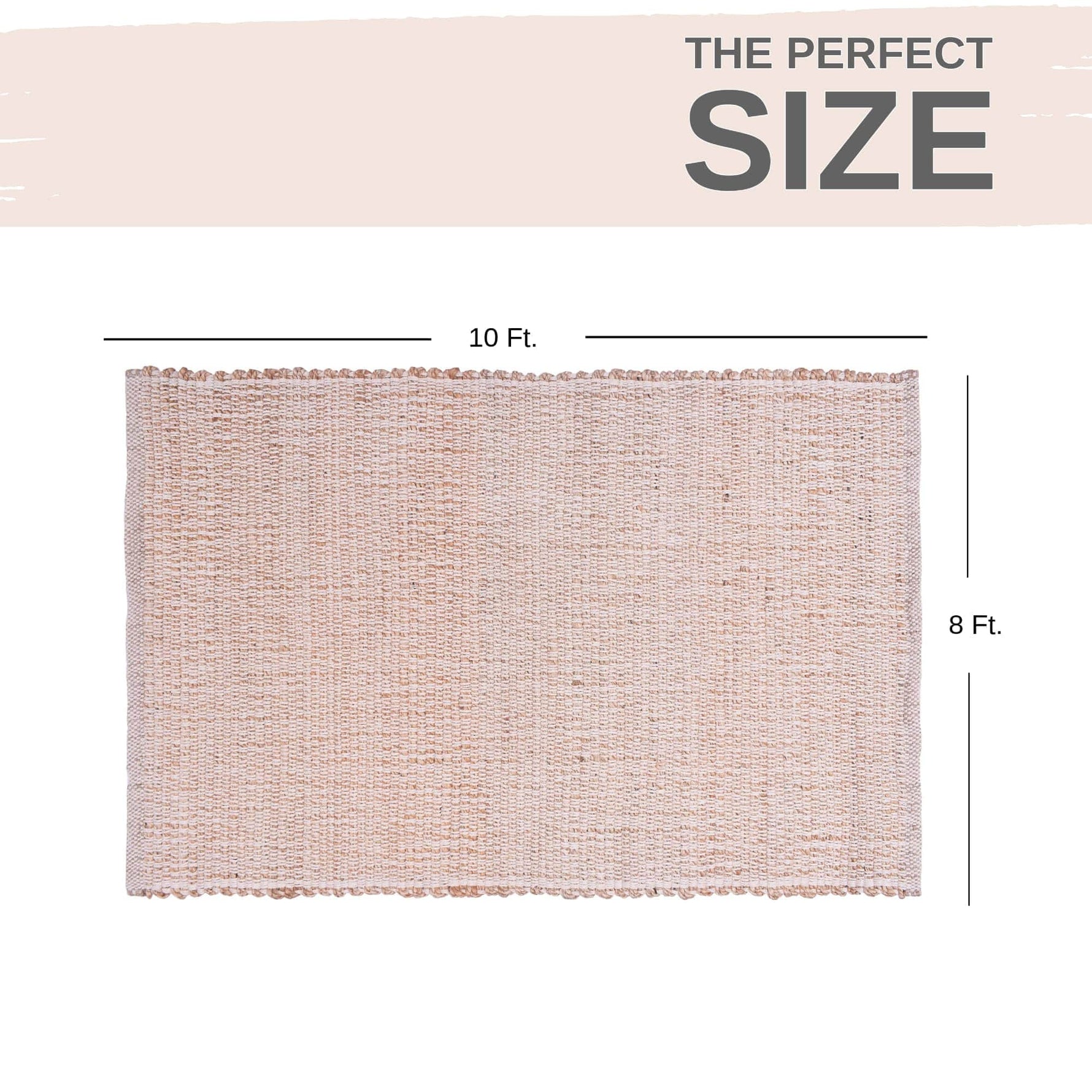 Natural Jute & Cotton Woven Rug - Simple Farmhouse Reversible Rug