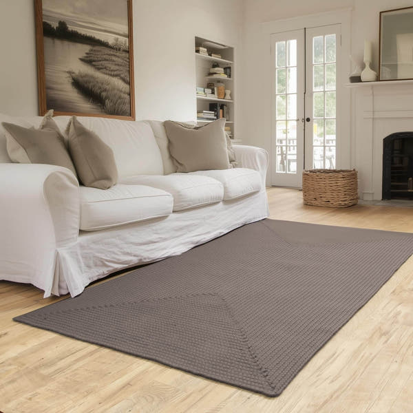 Charcoal Reversible Indoor Outdoor Solid Braided Rug