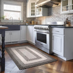 Black, Gray Braided Rug - Soft Cotton Bordered Area Rug for Rustic Farmhouses