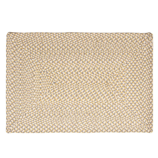 Yellow, White, Gray Tri-Color Soft Cotton Braided Rug