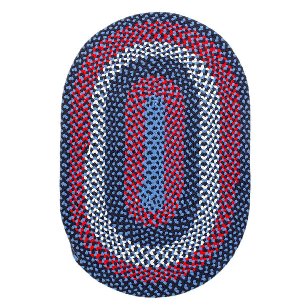 Blue Charming Braided Rug for Farmhouse Living Rooms and Bedroom