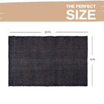 Black Jute & Cotton Woven Rug - Simple Farmhouse Reversible Rug