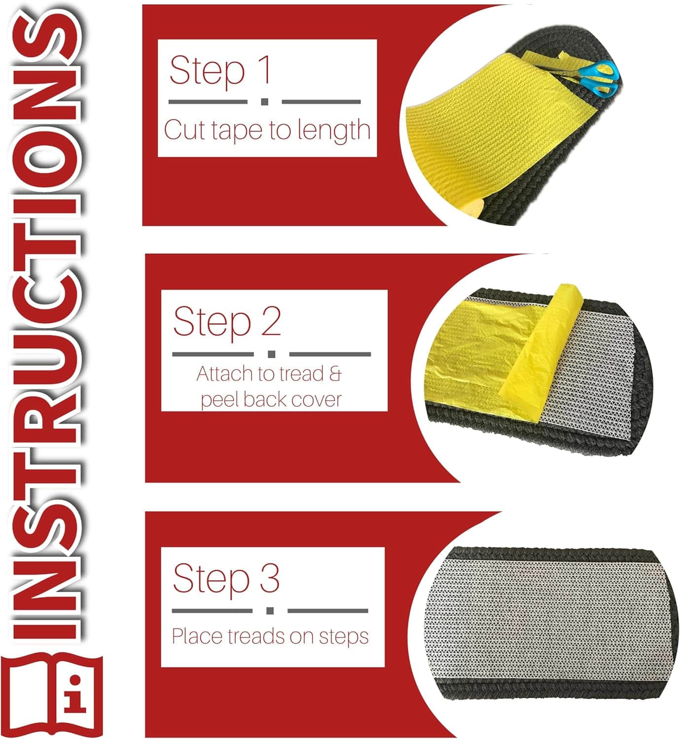 Super Area Rugs Stair Tread Installation Kit for Runners, Rugs & Stair Treads