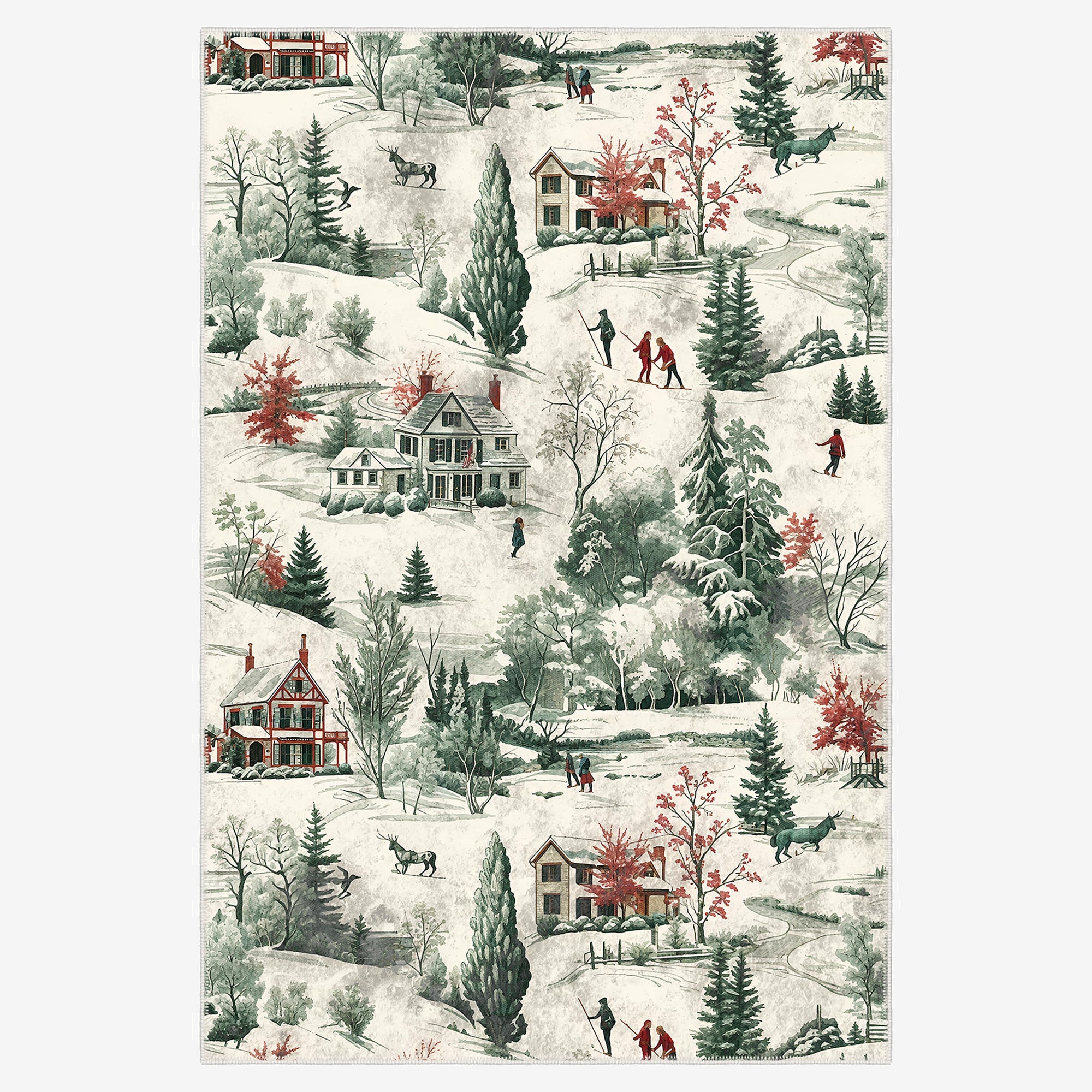 Glowmas Christmas Machine Washable Area Rug