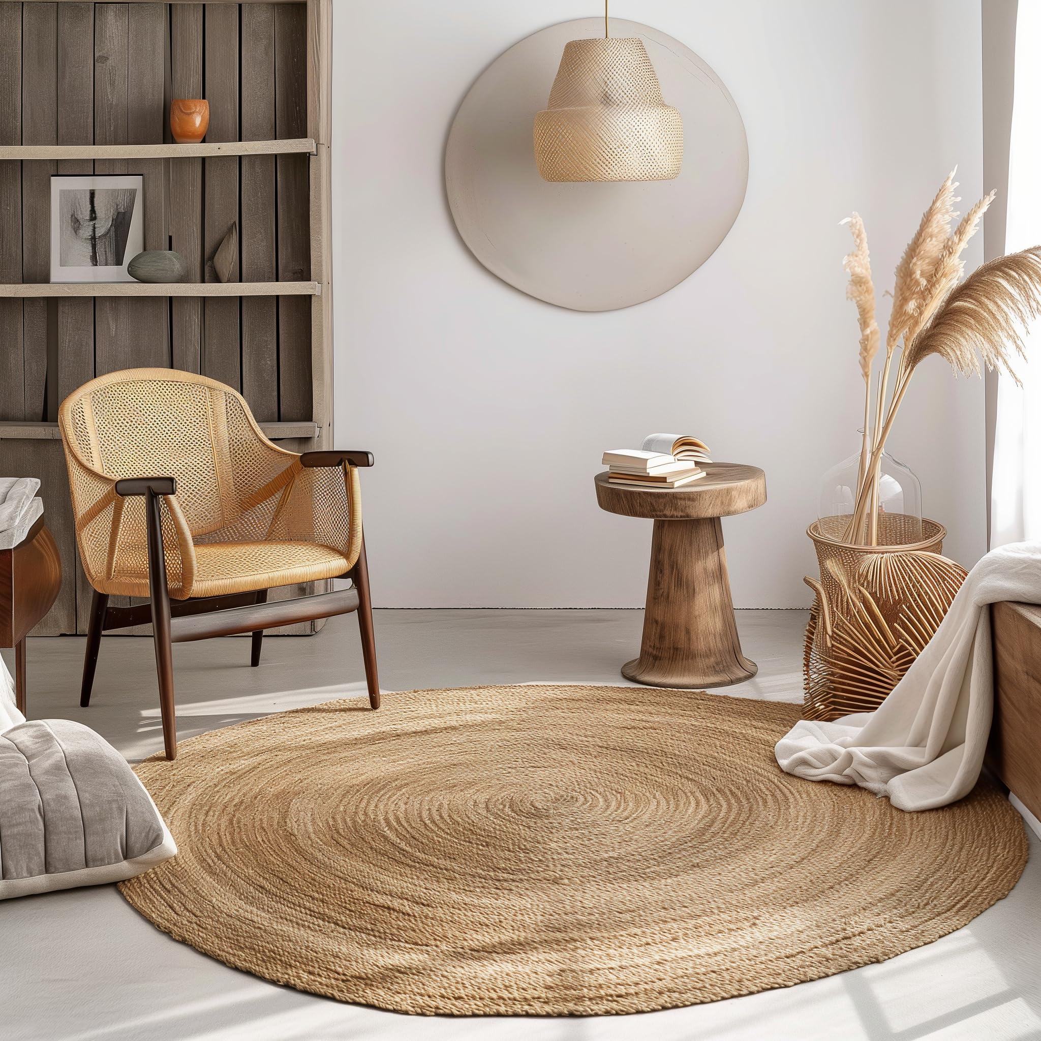 Natural Jute Rug - Plant Based - Reversible Braided Eco-Friendly Rug