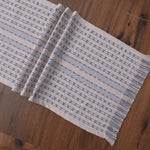Ivory, Gray Table Runner Cotton Farmhouse Inspired