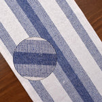 Ivory, Blue Table Runner Cotton Farmhouse Inspired