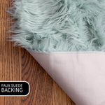 Teal Serene Faux Fur Solid Fake Sheepskin Rug