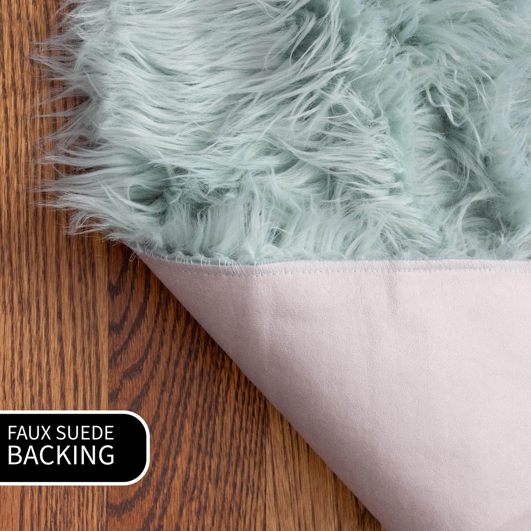 Teal Serene Faux Fur Solid Fake Sheepskin Rug