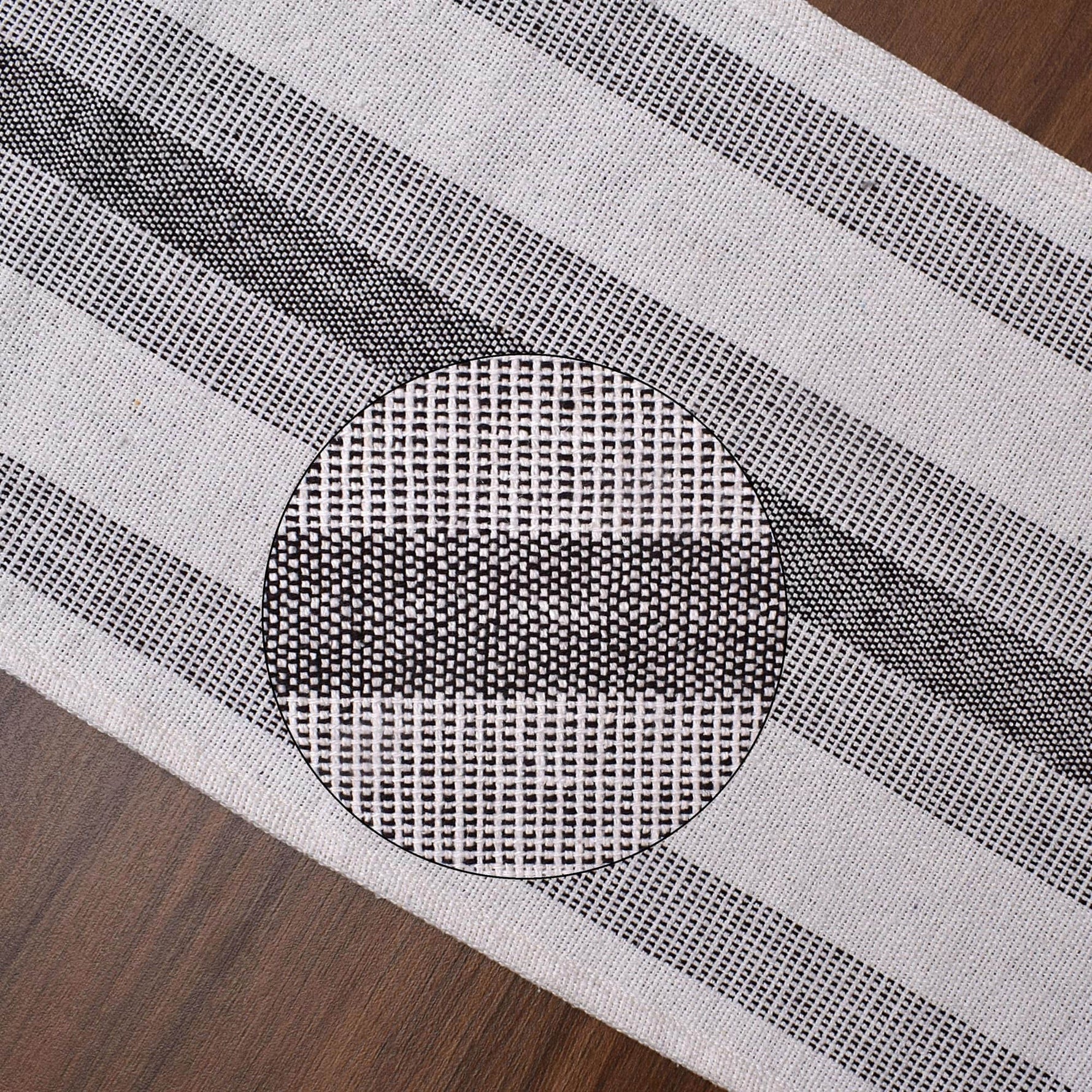 Ivory, Brown Table Runner Cotton Farmhouse Inspired