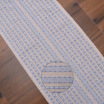 Ivory, Blue Table Runner Cotton Farmhouse Inspired