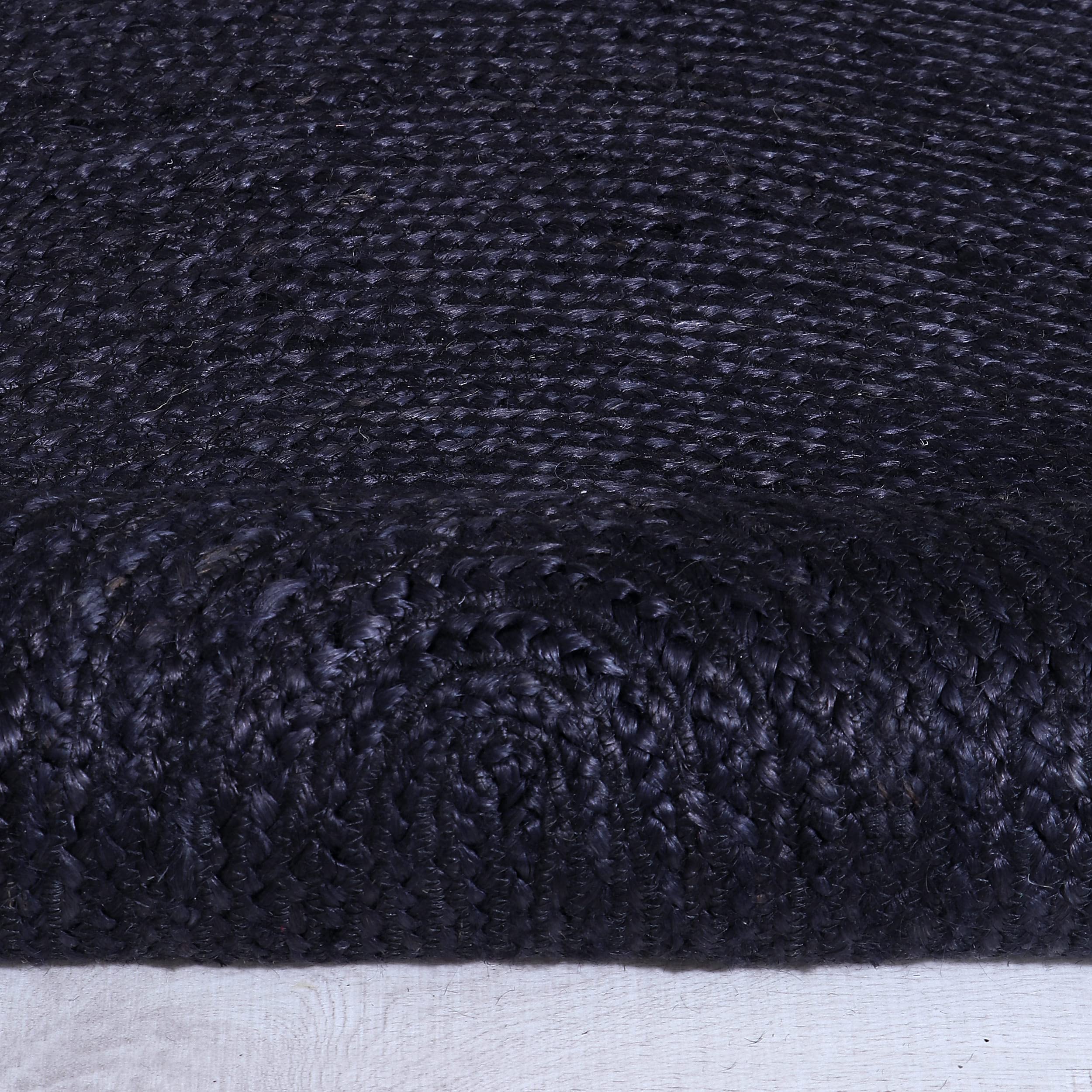 Black Jute Rug - Plant Based - Reversible Braided Eco-Friendly Rug