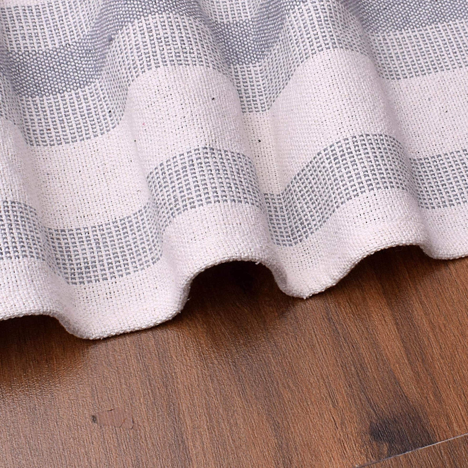 Ivory, Gray Table Runner Cotton Farmhouse Inspired