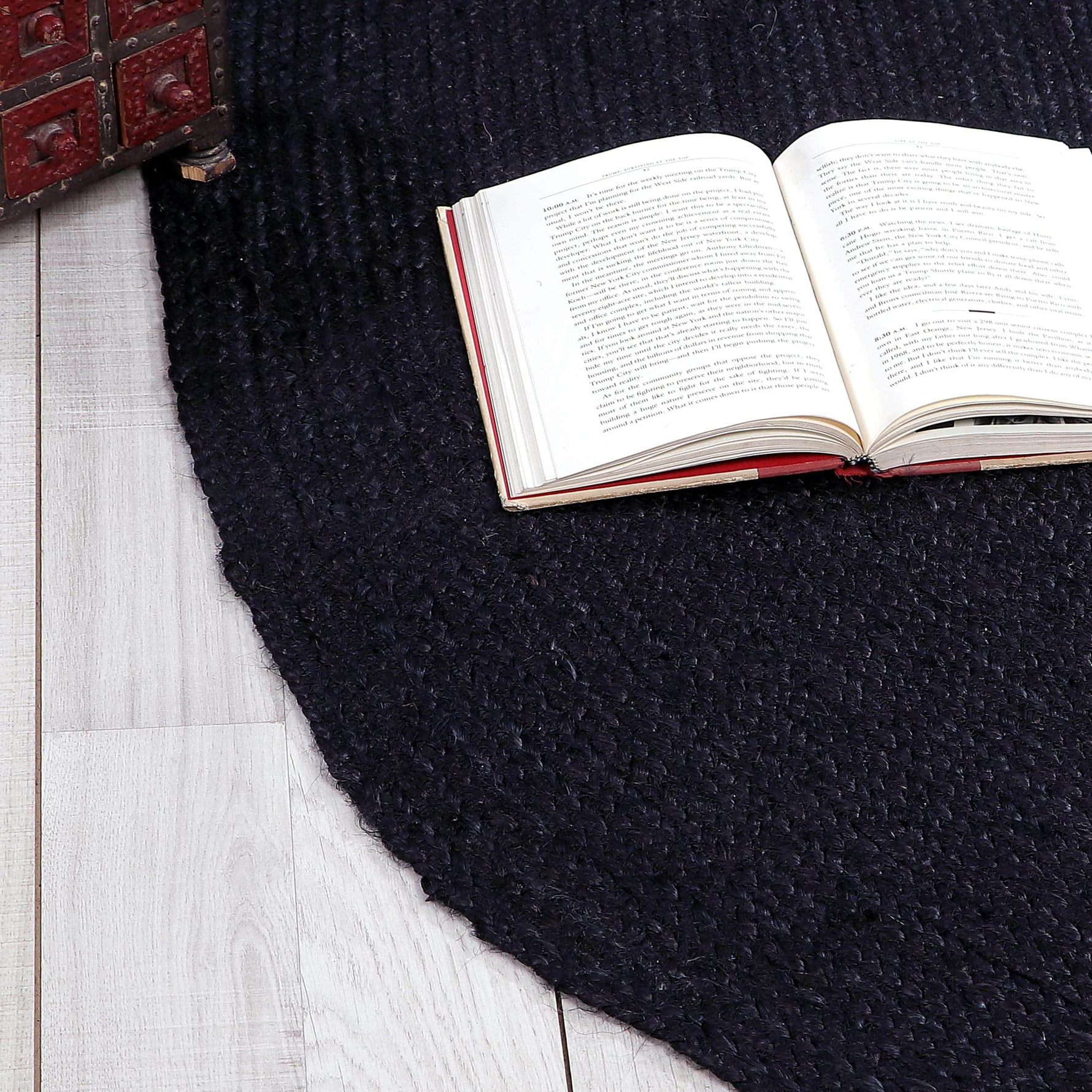 Black Jute Rug - Plant Based - Reversible Braided Eco-Friendly Rug