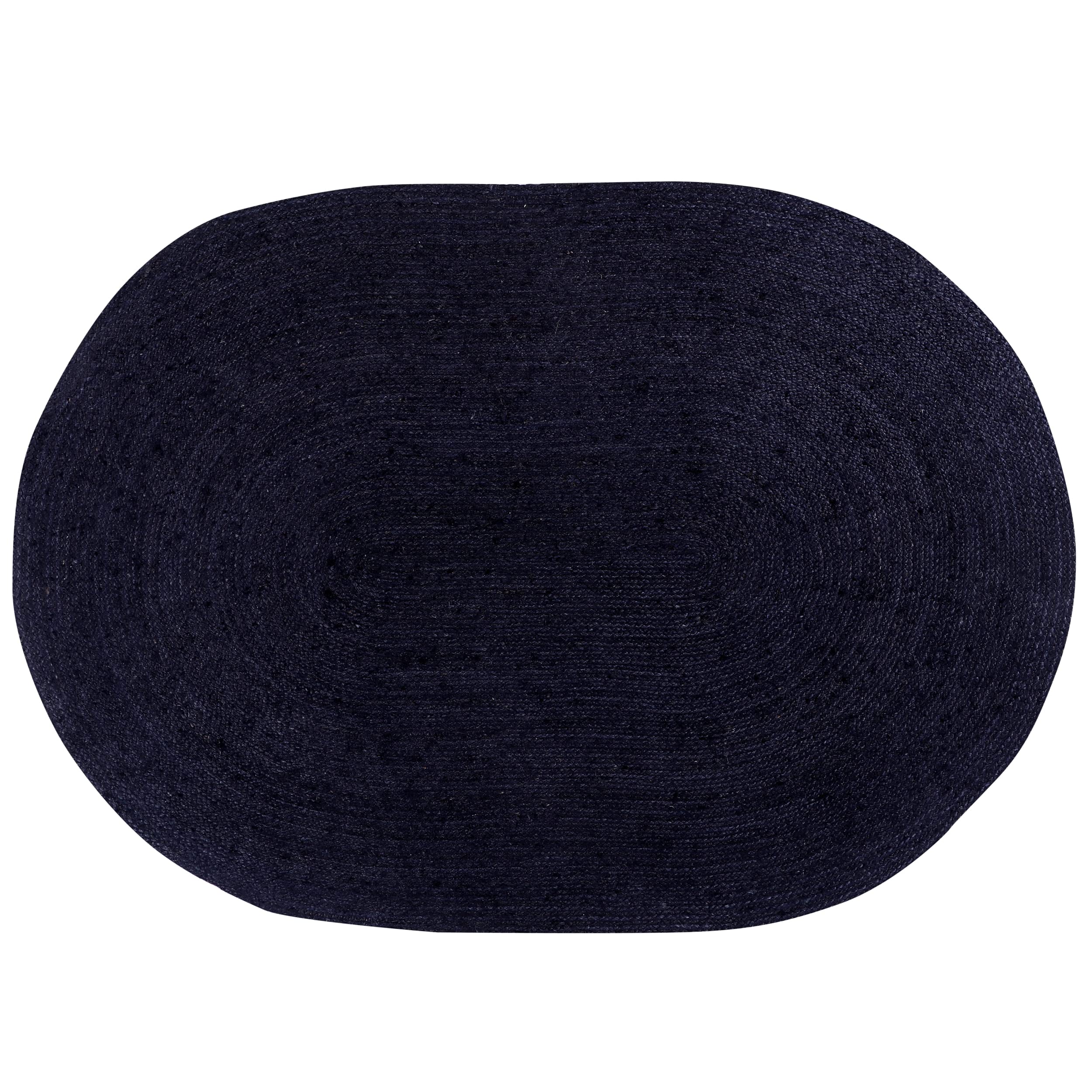 Black Jute Rug - Plant Based - Reversible Braided Eco-Friendly Rug