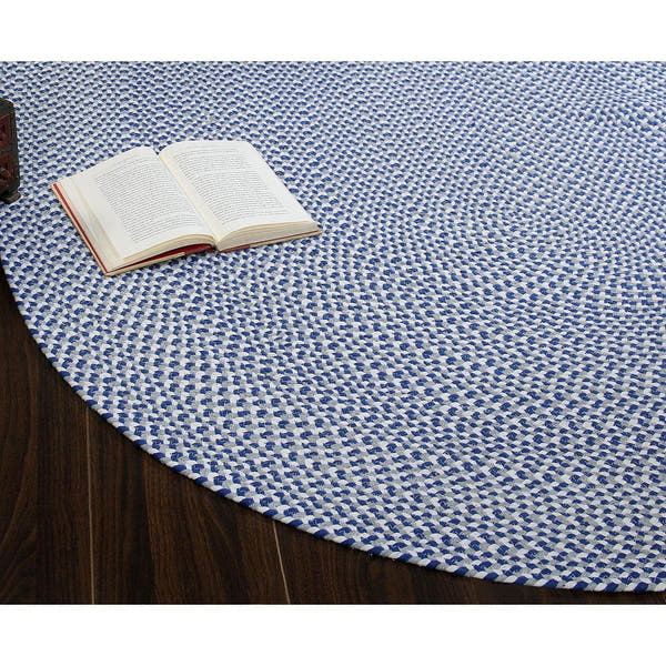Blue, White, Gray Tri-Color Soft Cotton Braided Rug