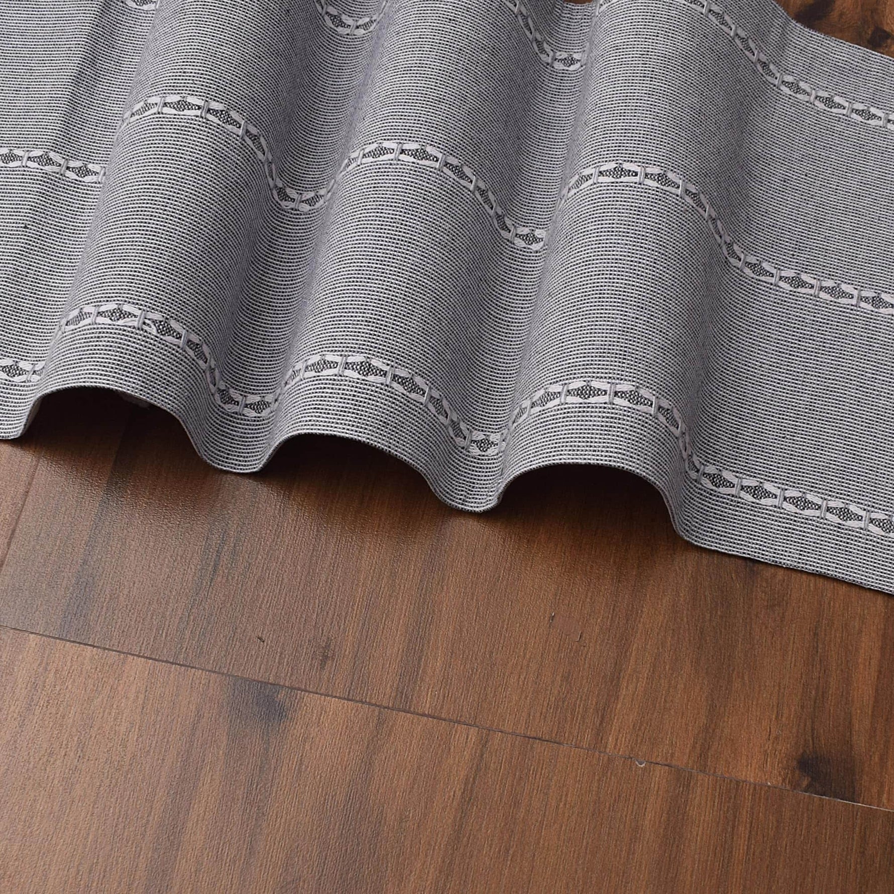 Ivory, Gray Table Runner Cotton Farmhouse Inspired