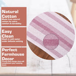 Ivory, Red Table Runner Cotton Farmhouse Inspired