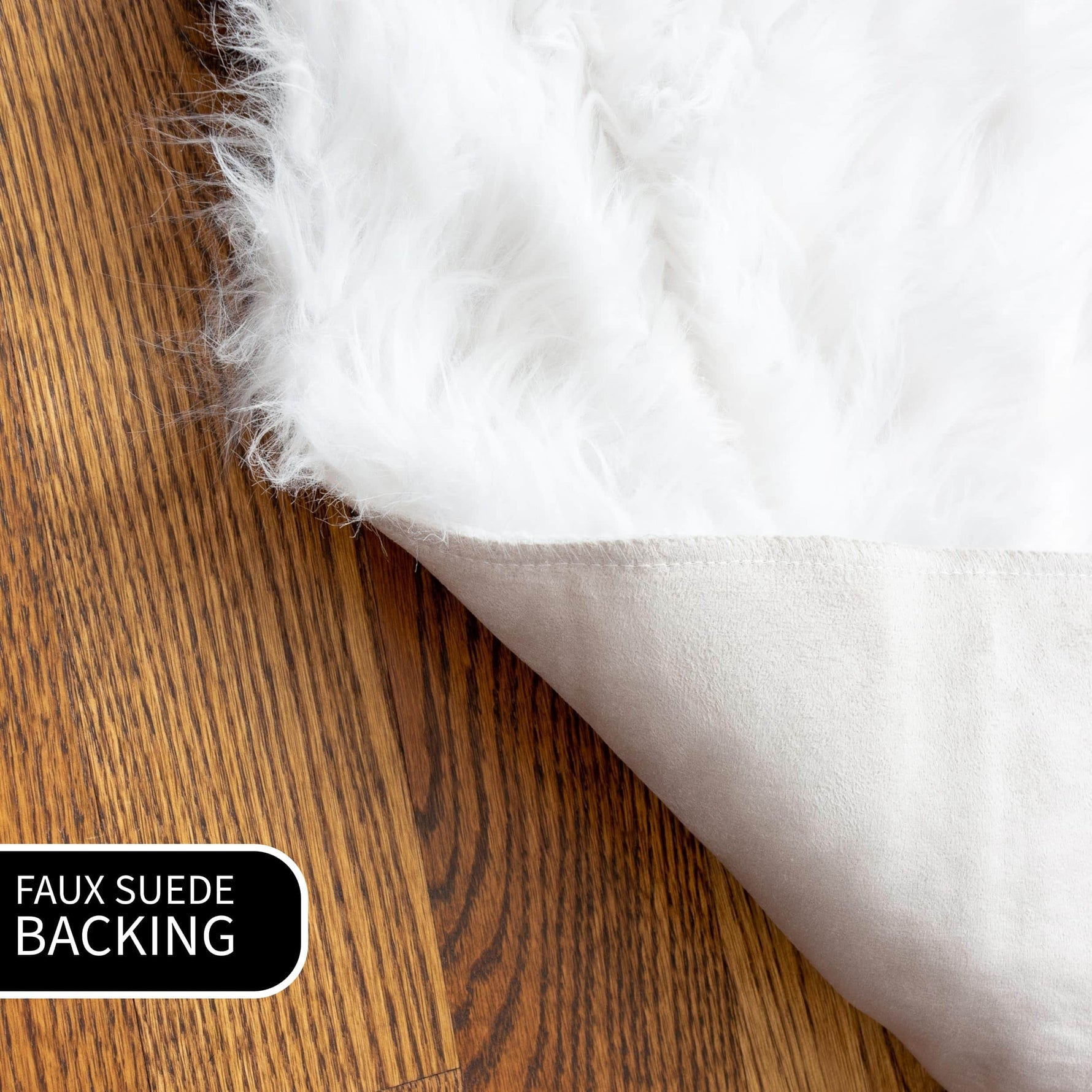 Ivory Serene Faux Fur Solid Fake Sheepskin Rug