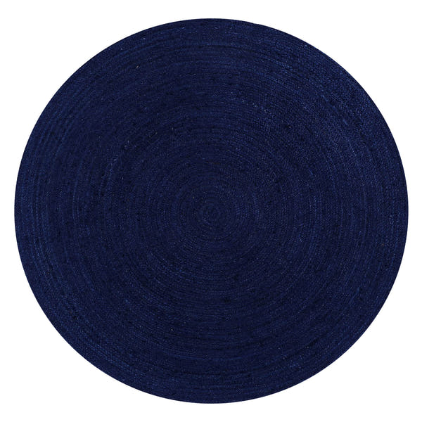 Navy Jute Rug - Plant Based - Reversible Braided Eco-Friendly Rug