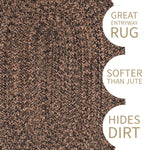 Black, Gold Indoour Outdoor Braided Kitchen Rug