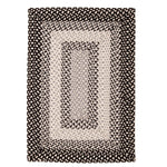 Black, Gray Braided Rug - Soft Cotton Bordered Area Rug for Rustic Farmhouses
