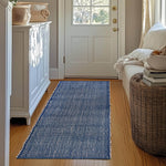 Navy Jute & Cotton Woven Rug - Simple Farmhouse Reversible Rug