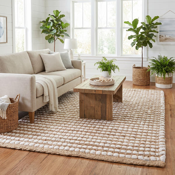 Natural Jute & Chindi Woven Rug - Terra JC02