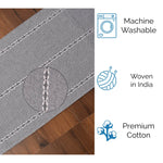 Ivory, Gray Table Runner Cotton Farmhouse Inspired