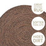 Black, Gold Indoour Outdoor Braided Kitchen Rug