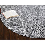 Black, White, Gray Tri-Color Soft Cotton Braided Rug