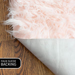 Light Pink Serene Faux Fur Solid Fake Sheepskin Rug