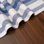 Ivory, Blue Table Runner Cotton Farmhouse Inspired