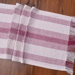 Ivory, Red Table Runner Cotton Farmhouse Inspired