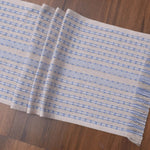 Ivory, Blue Table Runner Cotton Farmhouse Inspired