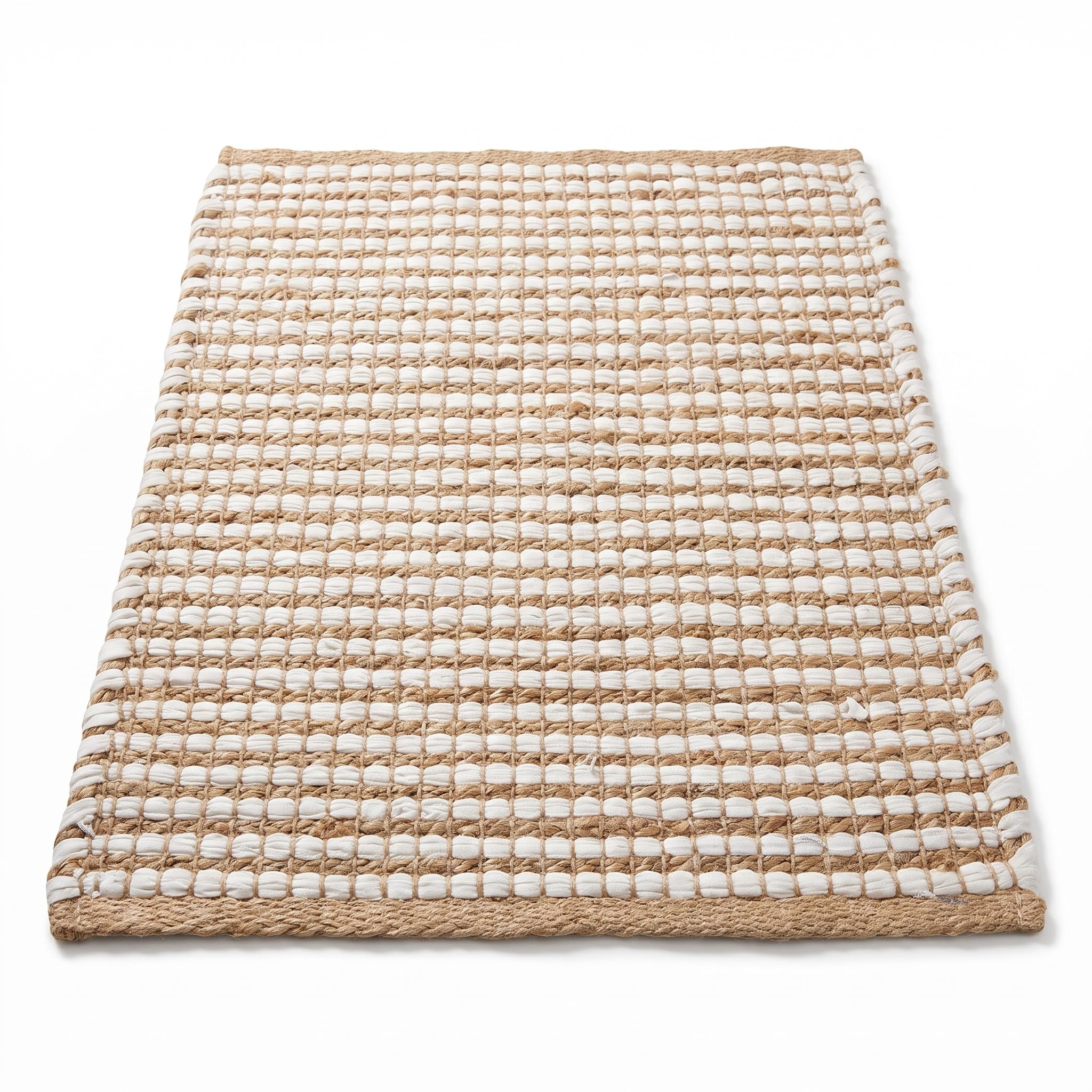 Natural Jute & Chindi Woven Rug - Terra JC02 #_shape=Rectangle
