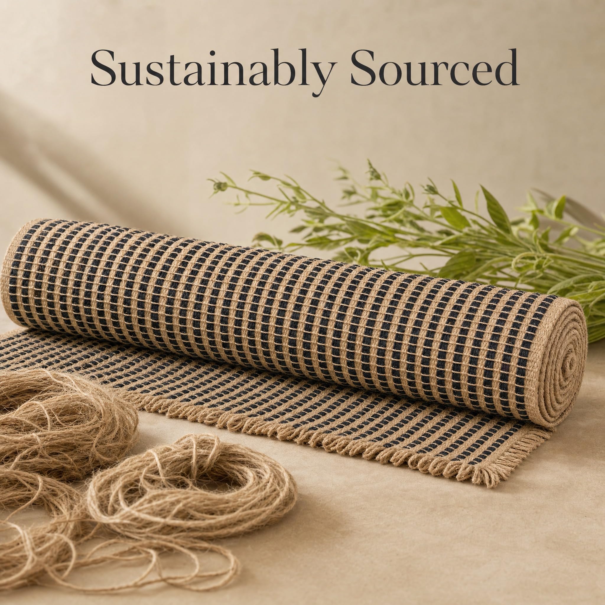 Black Jute & Chindi Woven Rug - Terra JC02