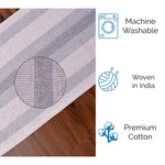 Ivory, Gray Table Runner Cotton Farmhouse Inspired