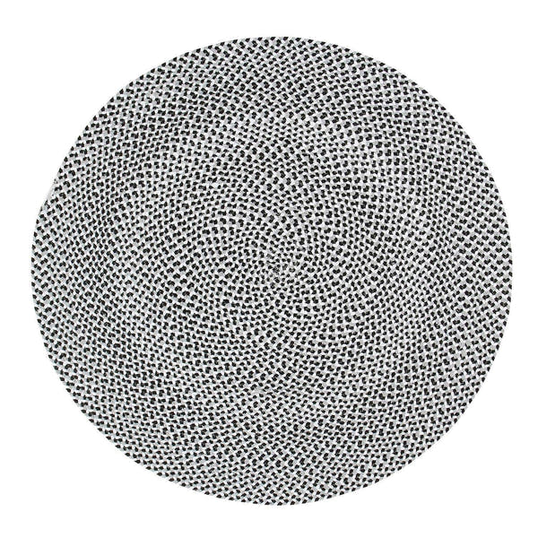 Black, White, Gray Tri-Color Soft Cotton Braided Rug