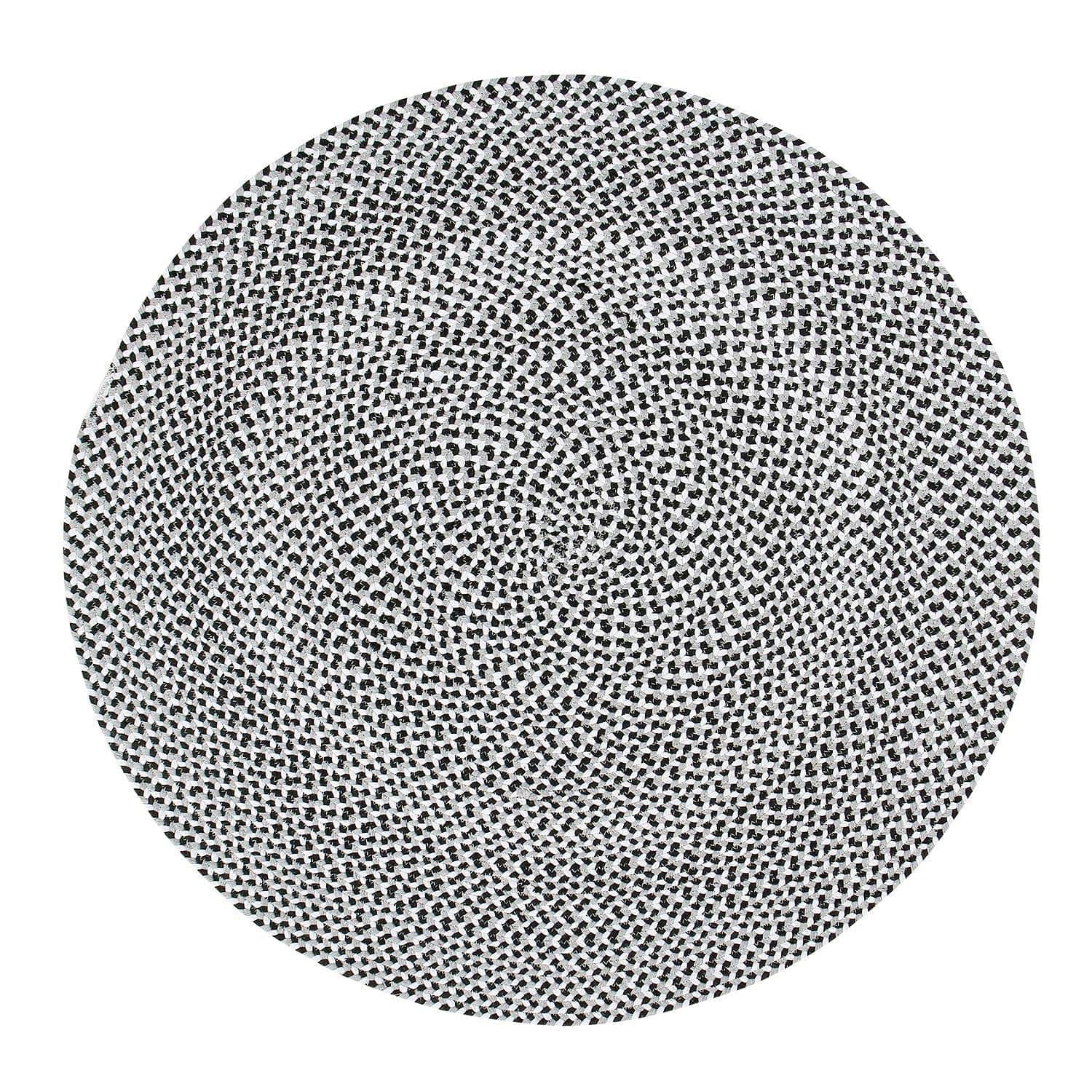 Black, White, Gray Tri-Color Soft Cotton Braided Rug