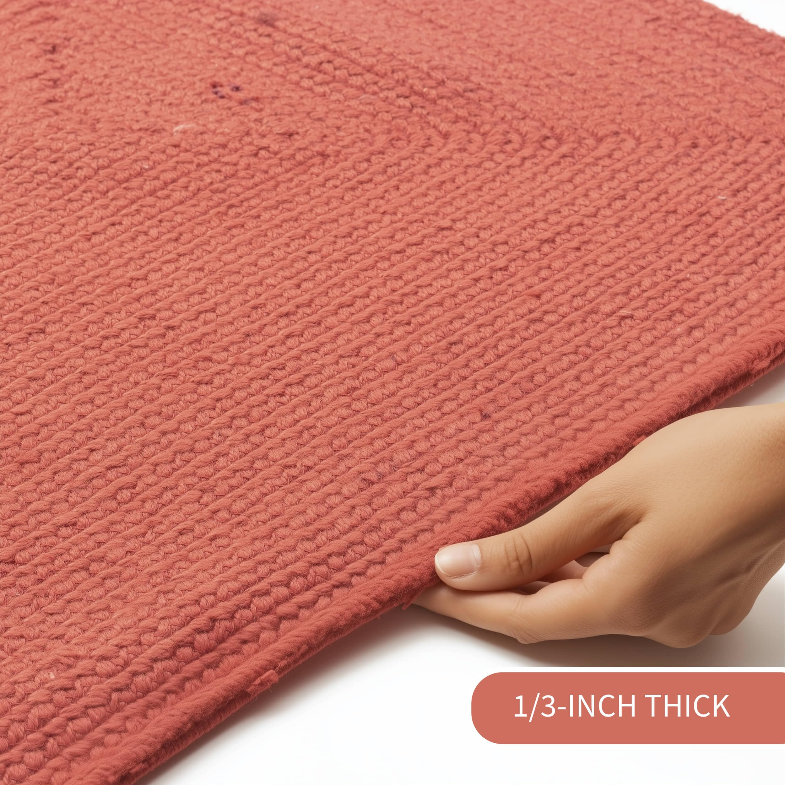 Colonial Red Reversible Indoor Outdoor Solid Braided Rug