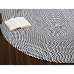 Black, White, Gray Tri-Color Soft Cotton Braided Rug