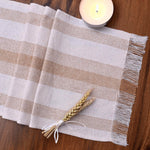 Ivory, Beige Table Runner Cotton Farmhouse Inspired