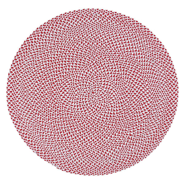 Red, White, Gray Tri-Color Soft Cotton Braided Rug