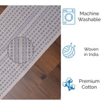 Ivory, Gray Table Runner Cotton Farmhouse Inspired