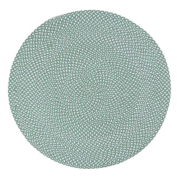 Green, White, Gray Tri-Color Soft Cotton Braided Rug